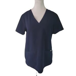 FIGS Size S Casma Three-Pocket Scrub Top Navy Workwear Nurse Doctor RN Hospital
